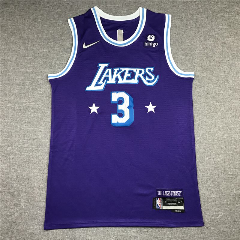 Men Los Angeles Lakers 3 Davis Blue 2022 City Edition Nike NBA Jersey